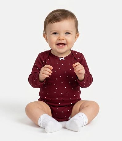 Body Infantil con Estampa de Mini Corazones - Talle 0 a 18 meses