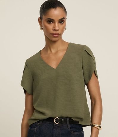 Blusa con Manga Tulipán y Efecto Airflow