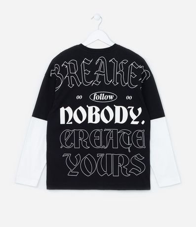 Remera Infantil con Estampa Lettering Frente y Espalda - Talle 5 a 14 Años 2