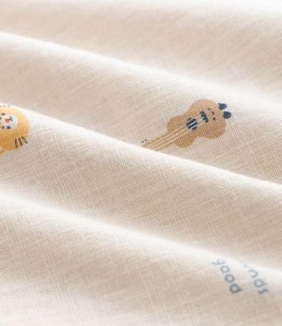 Camisa Infantil Lino con Estampado Mini Ícones de Animalitos – Talle RN a 18 Meses 3