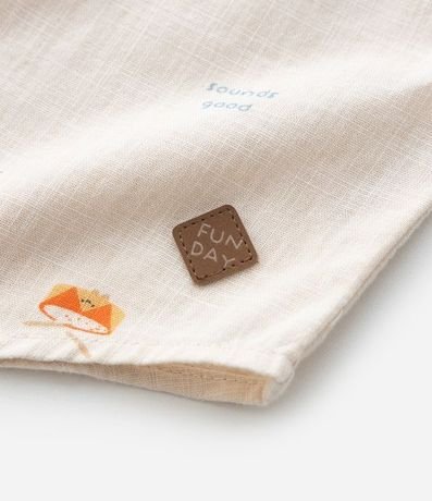 Camisa Infantil Lino con Estampado Mini Ícones de Animalitos – Talle RN a 18 Meses 5