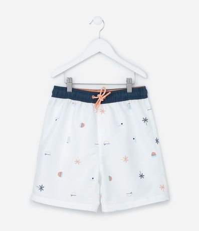 Bermuda Infantil con Estampa de Mini Ícones - Talle 5 a 14 años
