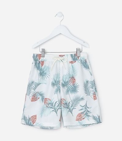 Bermuda Infantil con Estampa de Follaje - Talle 5 a 14 años