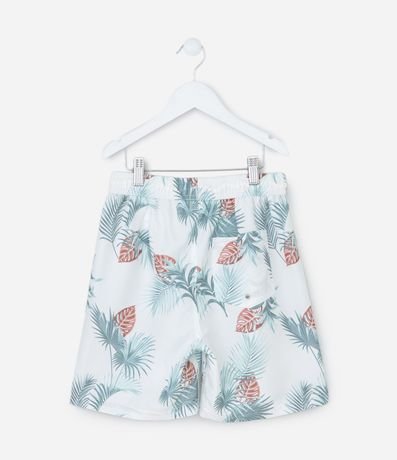 Bermuda Infantil con Estampa de Follaje - Talle 5 a 14 años 2