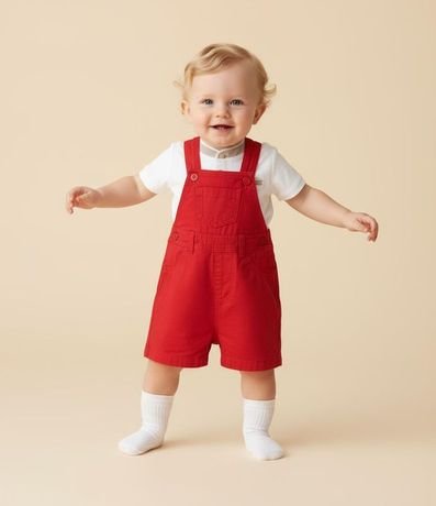 Peto Infantil en Sarga con Bolsillos - Talle 0 a 18 Meses