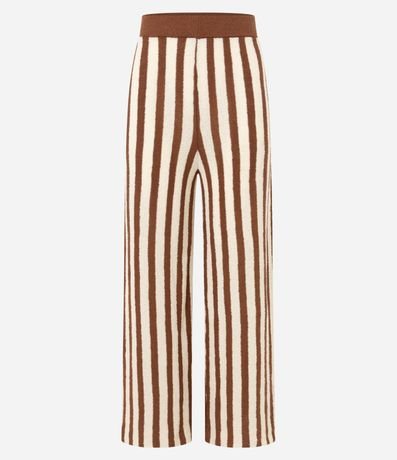 Pantalón Recto Cintura Alta en Punto con Rayas 8