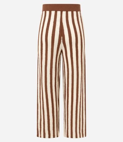 Pantalón Recto Cintura Alta en Punto con Rayas 10