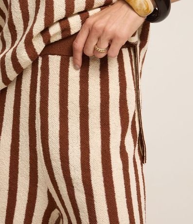 Pantalón Recto Cintura Alta en Punto con Rayas 4