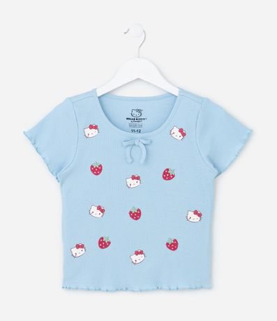Blusa Infantil Acanalada con Estampa Hello Kitty y Frutillas - Talle 5 a 14 años 3