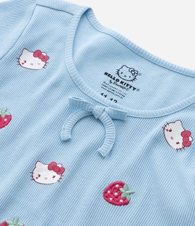 Blusa Infantil Acanalada con Estampa Hello Kitty y Frutillas - Talle 5 a 14 años 8