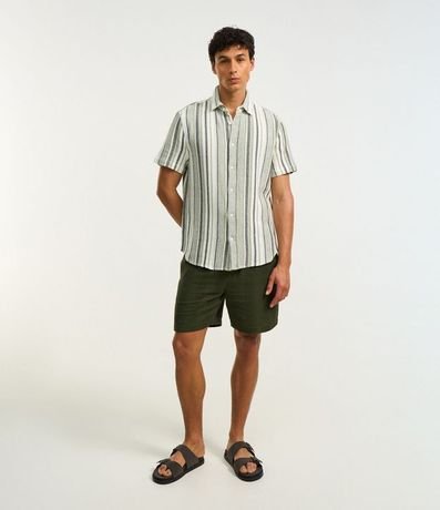 Camisa en Algodón con Textura y Rayas 2