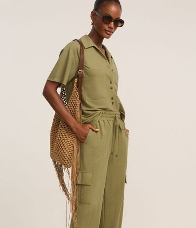 Pantalón Ligero en Malla Orly con Bolsillos Laterales 3