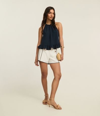 Blusa en Airflow con Volado en el Bajo y Cuello Halter 2