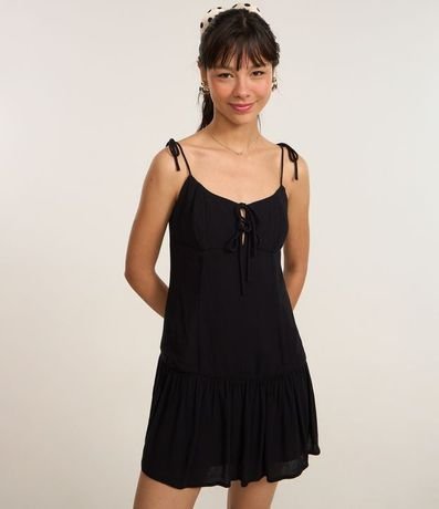 Vestido Corto en Creppe con Lazo en los Breteles 2