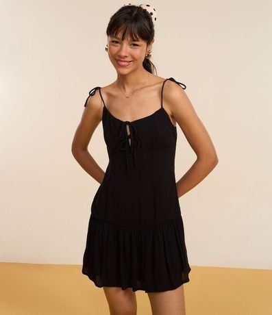 Vestido Corto en Creppe con Lazo en los Breteles 5