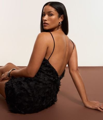 Vestido Corto en Chiffon Texturizado con Breteles 6