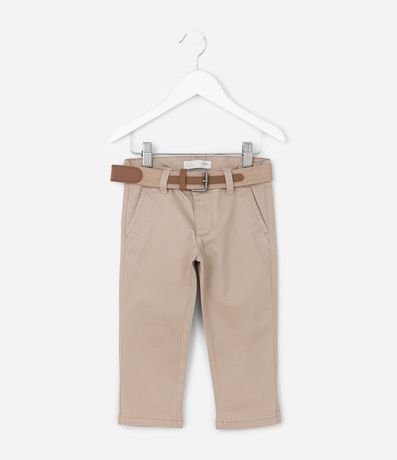 Pantalón Infantil en Sarga con Bolsillo Cuchillo y Cinturón - Talle 1 a 6 años