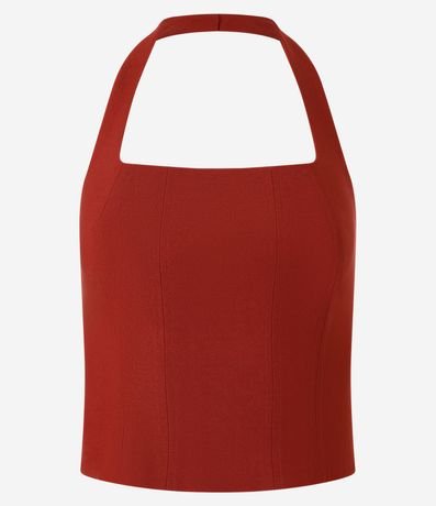 Blusa Cropped en Bengalina Frente Única 5