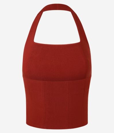 Blusa Cropped en Bengalina Frente Única 6