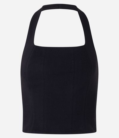 Blusa Cropped en Bengalina Frente Única 5