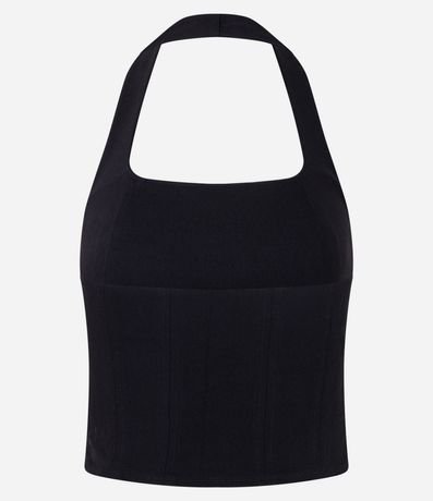 Blusa Cropped en Bengalina Frente Única 6