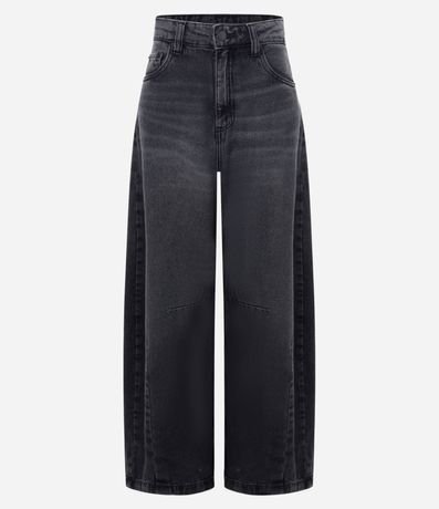 Pantalón Barrel en Jeans con Pences