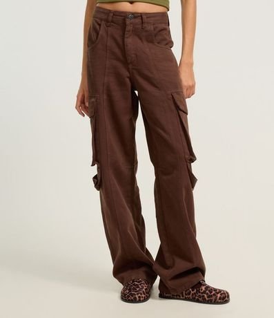Pantalón Recto en Jeans con Bolsillo Cargo 3