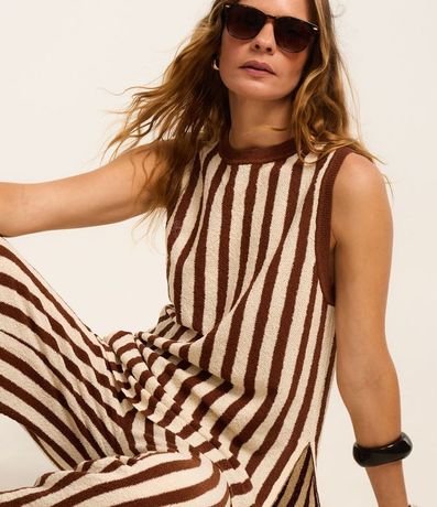 Blusa en Punto con Cuello Redondo y Rayas 9