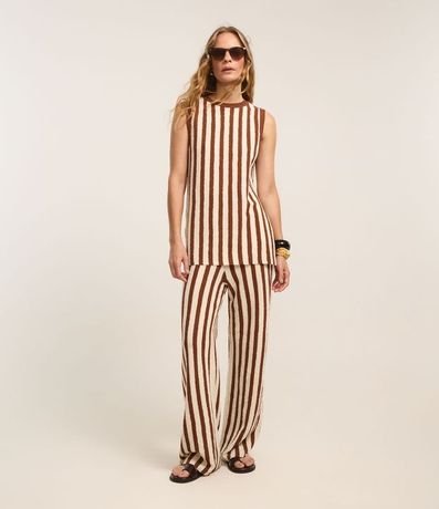 Blusa en Punto con Cuello Redondo y Rayas 5