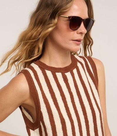 Blusa en Punto con Cuello Redondo y Rayas 6