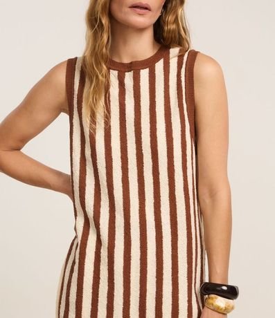 Blusa en Punto con Cuello Redondo y Rayas 7