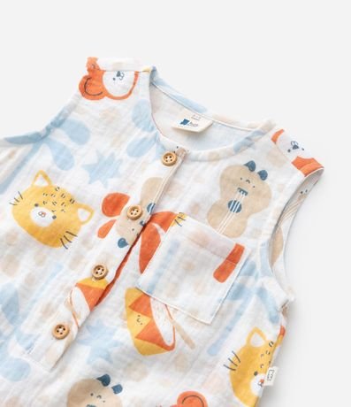 Enterito Infantil con Estampa de Animalitos - Talle 0 a 18 Meses 7