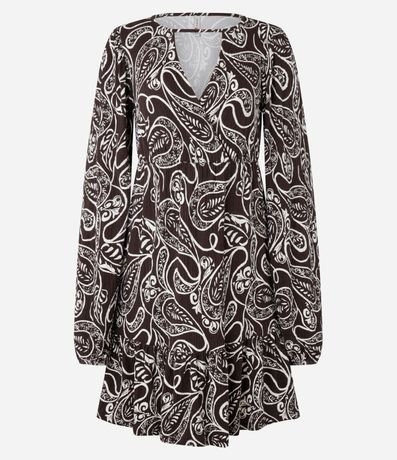 Vestido Corto Texturizado con Estampa Paisley 4
