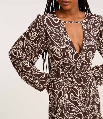 Vestido Corto Texturizado con Estampa Paisley 3