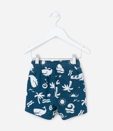 Bermuda Infantil en Sarga con Estampa de Fondo del Mar - Talle 1 a 6 años 3
