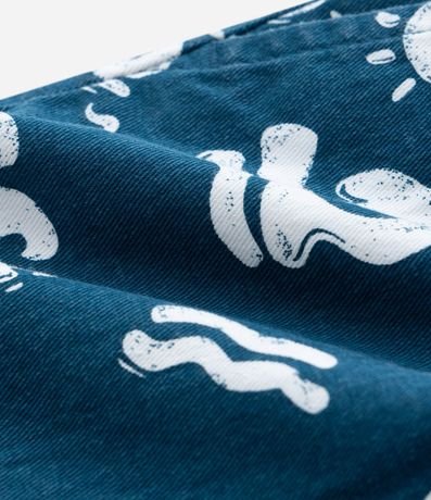 Bermuda Infantil en Sarga con Estampa de Fondo del Mar - Talle 1 a 6 años 4