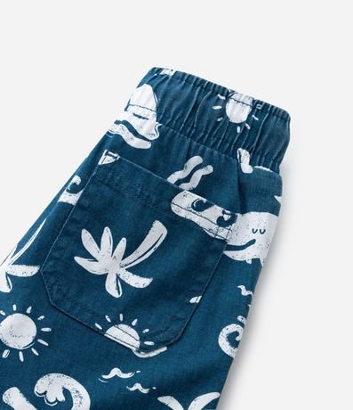 Bermuda Infantil en Sarga con Estampa de Fondo del Mar - Talle 1 a 6 años 5
