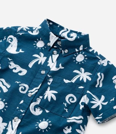 Camisa Infantil en Algodón con Estampa Fondo del Mar - Talle 1 a 6 años 7