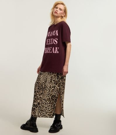 Remera T-shirt en Algodón con Lettering Mama Needs a Break 2