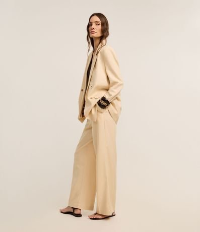 Blazer Oversized en Viscolino con Botones y Solapas 4