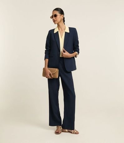 Blazer Comfort Sastre con Botón Diferenciado y Solapas