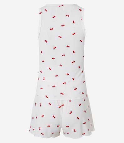 Pijama Short Doll en Rib con Estampa de Cerezas 6