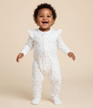 Mono Infantil en Plush con Volados - Talle 0 a 18 meses