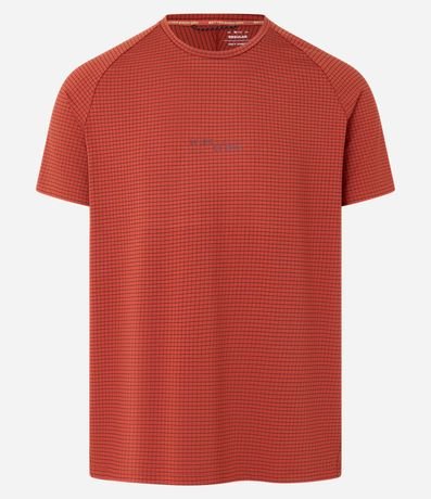 Remera Deportiva Regular con Estampa Cuadriculada y Texturizada 6