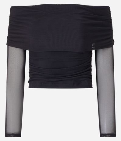 Blusa hombro a hombro en Tule con Canesú Dobrada 4