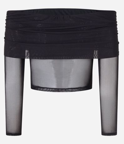 Blusa hombro a hombro en Tule con Canesú Dobrada 6