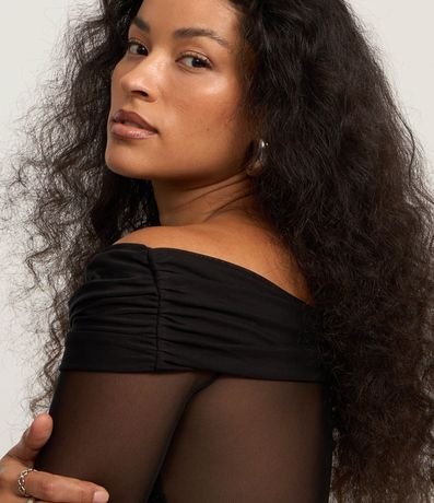 Blusa hombro a hombro en Tule con Canesú Dobrada 3