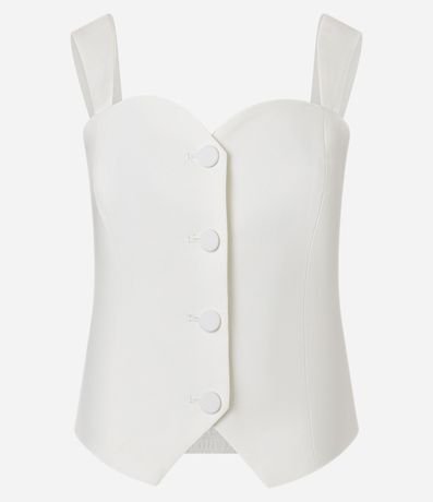 Blusa Sastrería con Escote Corazón y Botones Forrados 5