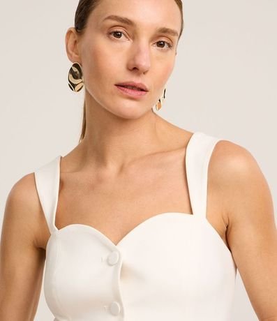 Blusa Sastrería con Escote Corazón y Botones Forrados 3