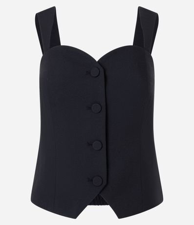 Blusa Sastrería con Escote Corazón y Botones Forrados 5